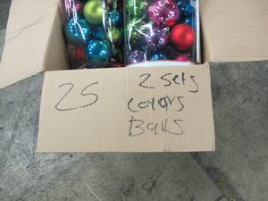 2 Large Set of Multi Colored Ornaments in Various Sizes