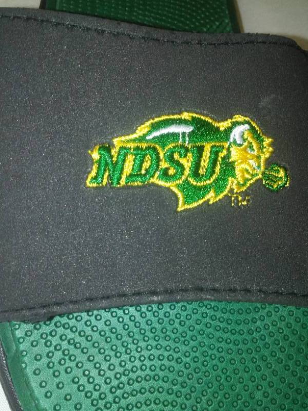 lot 96 image: NEW NDSU  BISON  Sandals Mens 78 or Womens 910 embroidered,