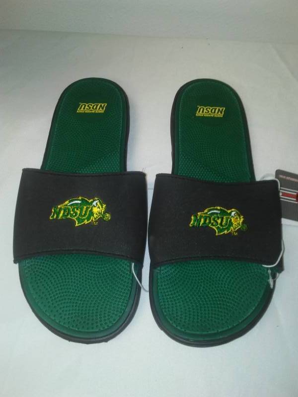 lot 97 image: NEW NDSU  BISON  Sandals Mens 78 or Womens 910 embroidered