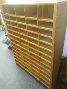 lot 54 image: Wood Rack was used for tax forms 5 x 4