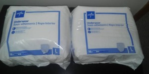 lot 110 image: Medline adult diapers, underwear.
