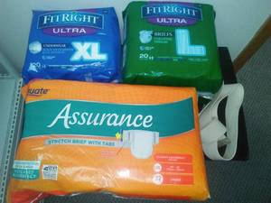lot 111 image: 58 Adult undergarment briefs, diapers