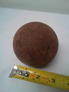 lot 160 image: 4. 5 pound steel ball - baseball size, Cannon ball