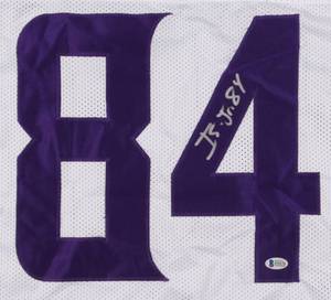 lot 24 image: Irv Smith Jr. Signed White Vikings Jersey (Beckett COA)