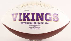lot 13A image: Xavier Rhodes Signed Vikings Logo Football (TSE COA)