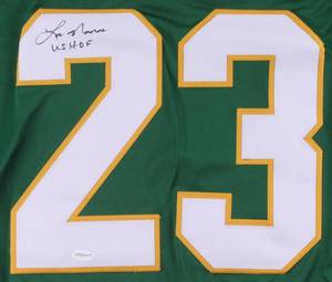 lot 41 image: Lou Nanne Signed Jersey Inscribed US HOF (TSE COA)