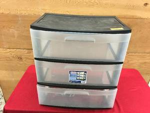lot 347 image: Sterilite 3 Drawer Cart