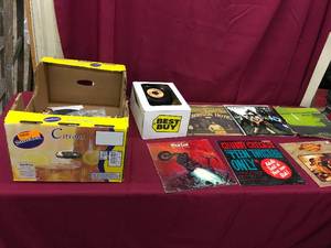 Box Of Records & Empty Record Sleeves