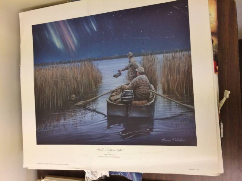 lot 18 image: Pals II - Northern Lights by Thomas M Wosika Signed Print Size With Border Approx 24x21