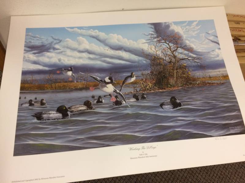 lot 78 image: Working The Decoys by Erik S. Gile Signed Print Size With Border Approx 30x21