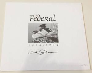 lot 4 image: Red-Breasted Mergansers 1994 Federal Duck Stamp Print Collectors Edition Signed by Artist Neal Anderson - Edition Size 6500 - Image Size 9 x 6.5
