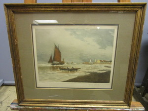 lot 322 image: VINTAGE SAILING PAINTING PRINT