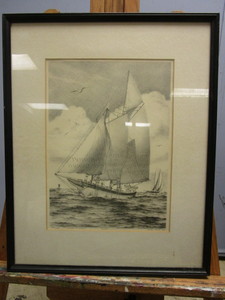 lot 324 image: VINTAGE NAUTICAL JOHN MOLL DRAWING PRINT