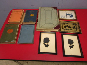 lot 349 image: VINTAGE BOOKS, LEDGER, AND ART