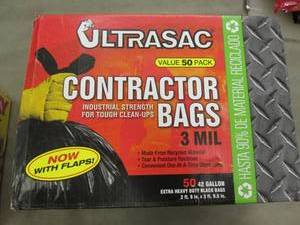 lot 197 image: Ultra Sac Contractor Bags 42 Gallon...