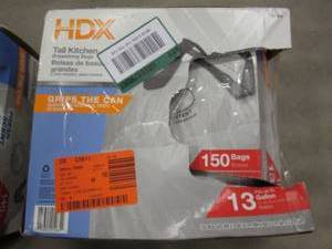 lot 199 image: HDX 13 Gallon Tall Kitchen Bags...