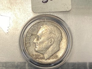 lot 50 image: Lot Of (1) 1956-D Silver Dime,   (...