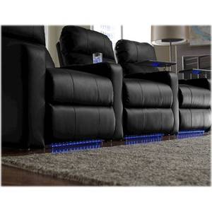 Octane Seating - Turbo XL700 Straight 3-Seat Power Recline Home Theater Seating - Black