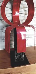 lot 66 image: Red Enameled Metal Sculpture by Jon Allen