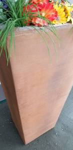 lot 133 image: Pair of Tall Clay Resin Planters from Bachmanns