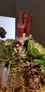 lot 126 image: Bachmans Resin Planter with Faux Succulents