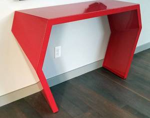 lot 24 image: Modern Red Metal Console Table