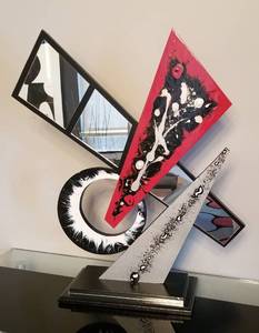 lot 69 image: Ruby Red Black Modern Abstract Sculpture by Alisa R Tarpley