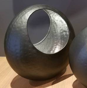 lot 120 image: Matte Black Hammered Centerpiece Dcor, Lot of 2