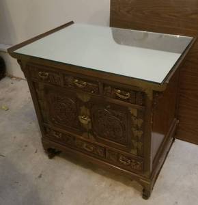 lot 13 image: Asian Ormolu Rosewood Carved Chest