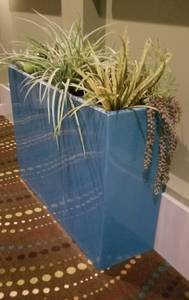 lot 136 image: Steel Blue Rectangular Bachmanns Commercial Resin Planter, No. 2