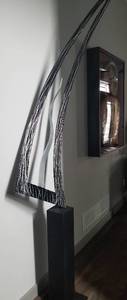 lot 62 image: Modern Cut and Enameled Metal Scuplture on Base
