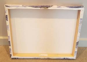 lot 57 image: Graphic Indigo School Canvas Print on Wood Frame by Hook