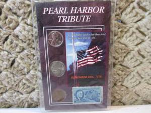 lot 101 image: Pearl Harbor Tribute Coin and Stamp...