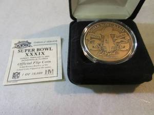 lot 105 image: Solid Bronze Super Bowl XXXIX Offic...