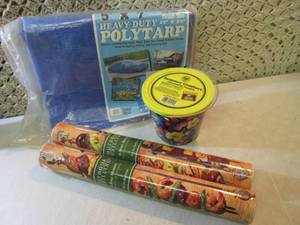 lot 147 image: 5x7 Tarp, Citronella Bucket Candle ...