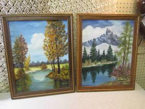 lot 154 image: Pair of Vintage Framed Oil Painting...