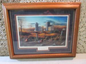 lot 155 image: Framed Jim Hansel Print Fenceline ...