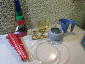 lot 163 image: Lot of Misc Lava Lamp Candles Pyrex...