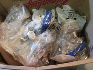 lot 165 image: Box Full of Cabinet Hardware Hinges...