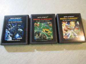 lot 175 image: 3 Vintage Atari Game Cartridges  EC...