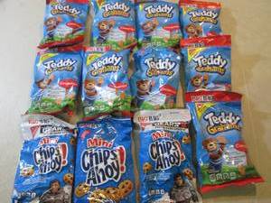 lot 202 image: Teddy Grahms and Chips Ahoy Cookies...