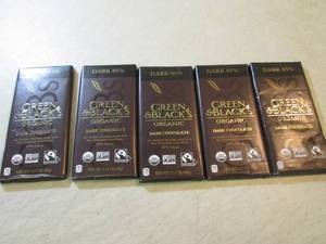 lot 260 image: 5 Green & Blacks Organic Dark Choco...