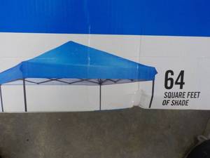 lot 84 image: 8 ft x 8 ft Blue Instant Canopy 64 ...