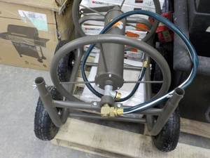 lot 95 image: Heavy Duty Metal Hose Reel on Wheel...