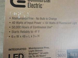 lot 174 image: Commercial Electric LED 4 ft Bright...