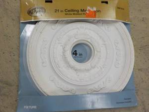 lot 204 image: 21 Ceiling Medallion White Molded ...