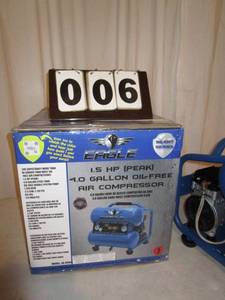 lot 6 image: Eagle Silent Series 4 Gallon Air Compressor