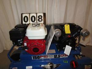 lot 8 image: Eagle Job Site 10 Gallon Twin Tank Air Compressor