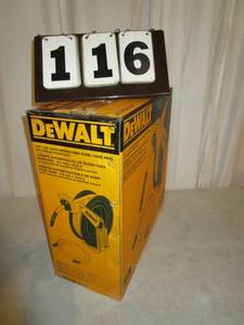 lot 116 image: DeWalt Auto Retracting Hose Reel with 38 x 50 Hose