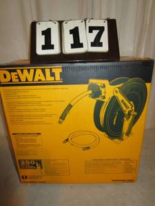 lot 117 image: DeWalt Auto Retracting Hose Reel with 12 x 50 Hose